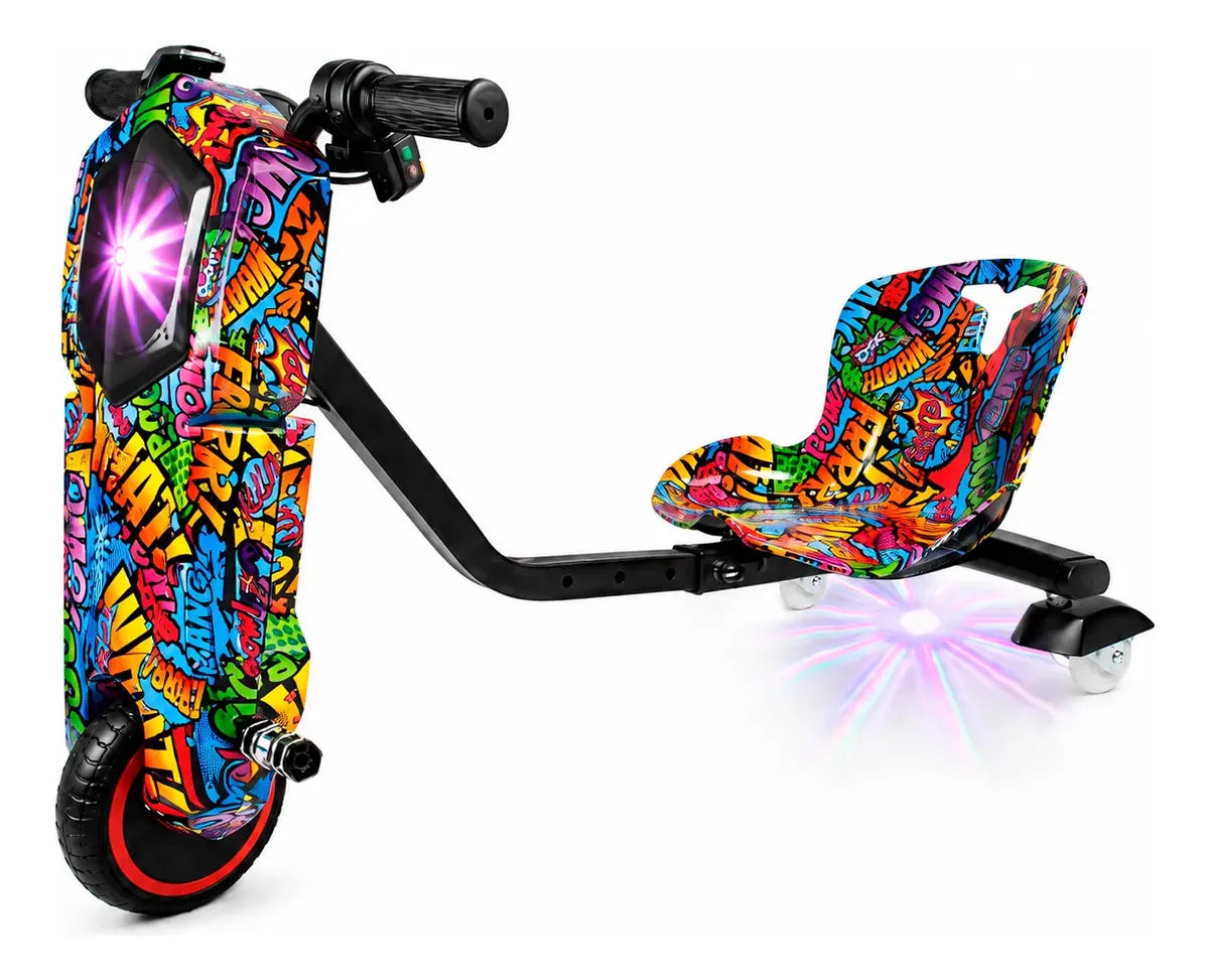 Triciclo Eléctrico De 3 Ruedas Con Luces Led Rgb Y Bluetooth