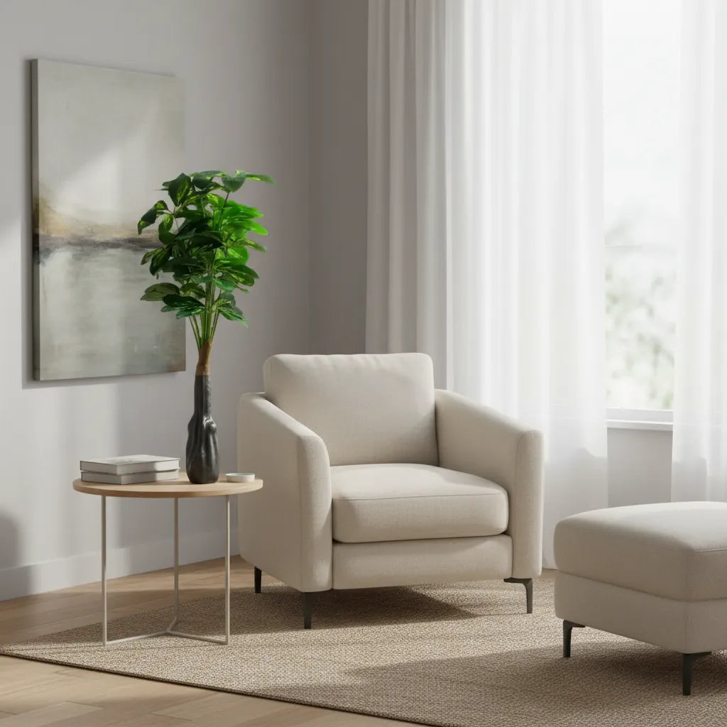 Adorno Planta Artificial Hojas Decoracion Interior 80cm Base