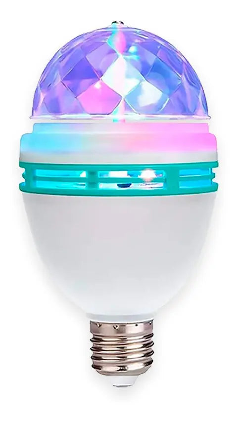 Lámpara Led Fiesta Luz Giratoria Balada Colorida Rgb Bivolt Multicolor