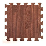 Piso De Goma Eva Simil Madera Marrón Oscuro 60cm 1cm Pack X4