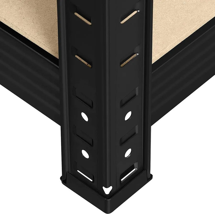 Estantería Metálica Negro Estantes De Mdf 90x40x180