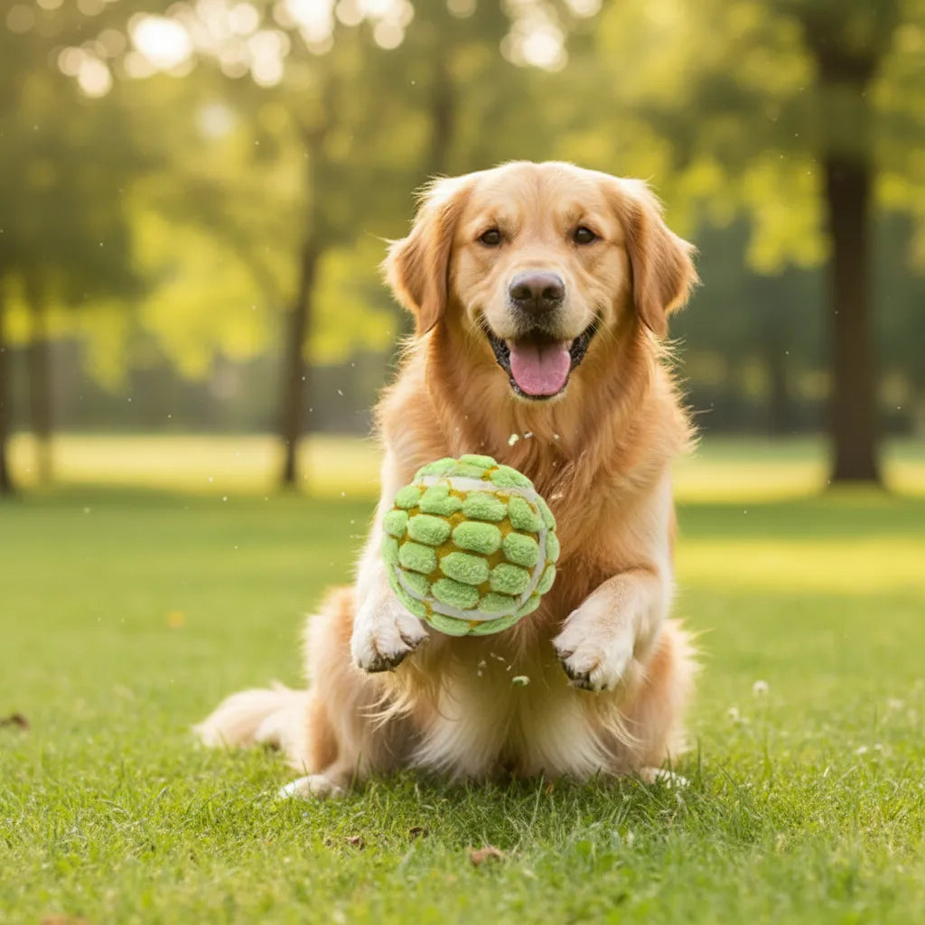 Pelota De Goma Y Tela Para Mascotas 7cm