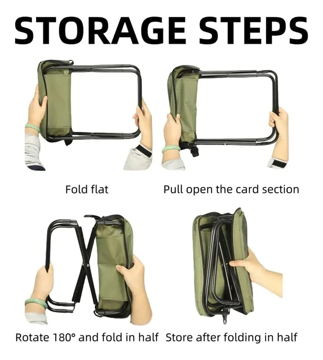 Taburete Banco Con Correa Camping Silla De Exterior Plegable