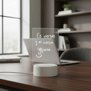 Pizarra Lámpara Led Con Marcador Recarga Usb En Caja