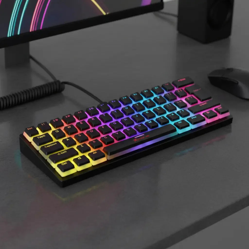 Teclado Mecanico Xtrike Me Gk-985p Rainbow Switch Red 60% Negro