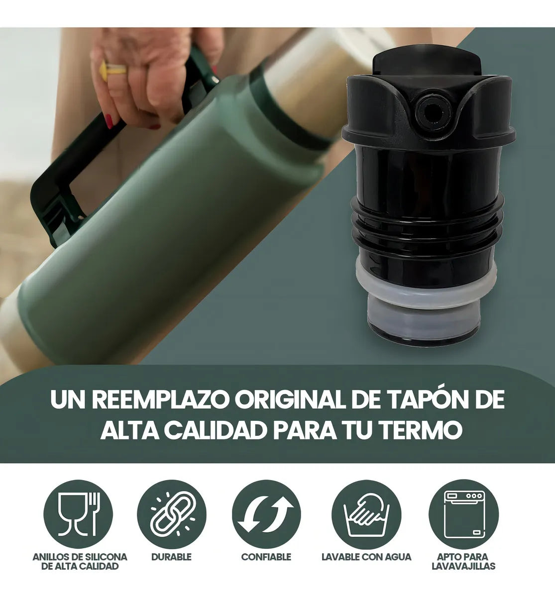 Tapón Cebador Pico Precisión Para Termos Color Negro