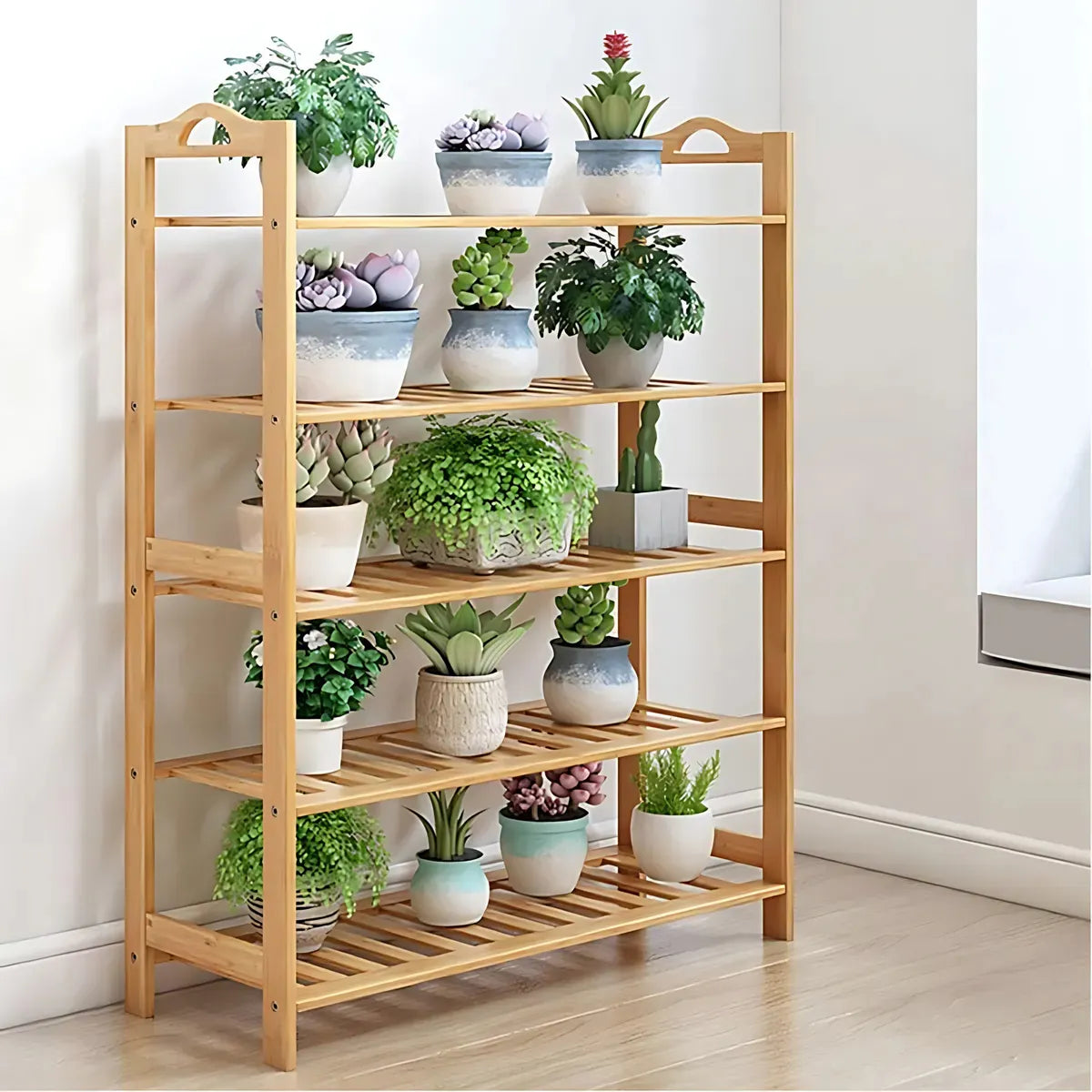 Estanteria Repisa Zapatera Madera Bambu Organizador Elegante