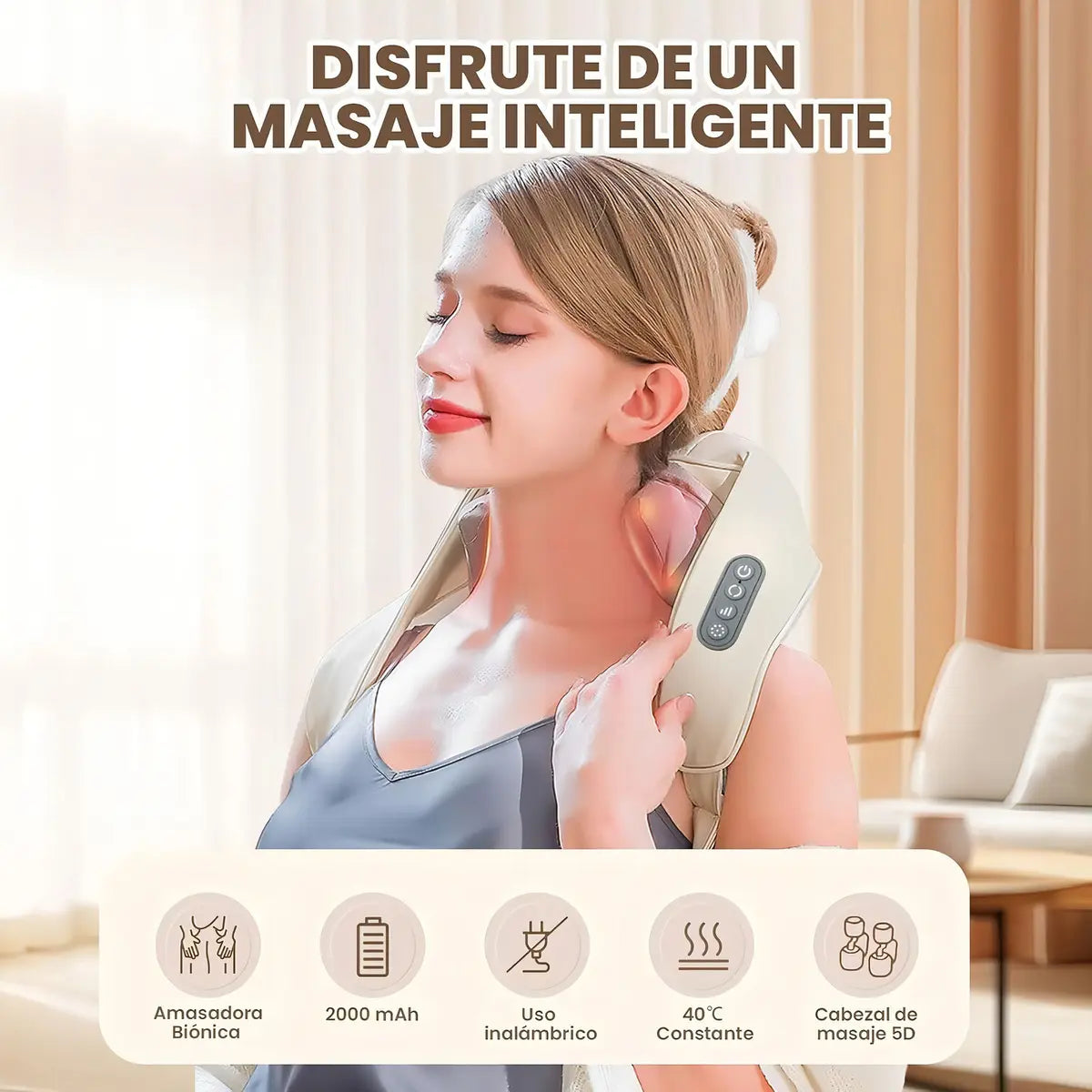 Masajeador Cuello Espalda Cervical Hombros Eléctrico Portáti