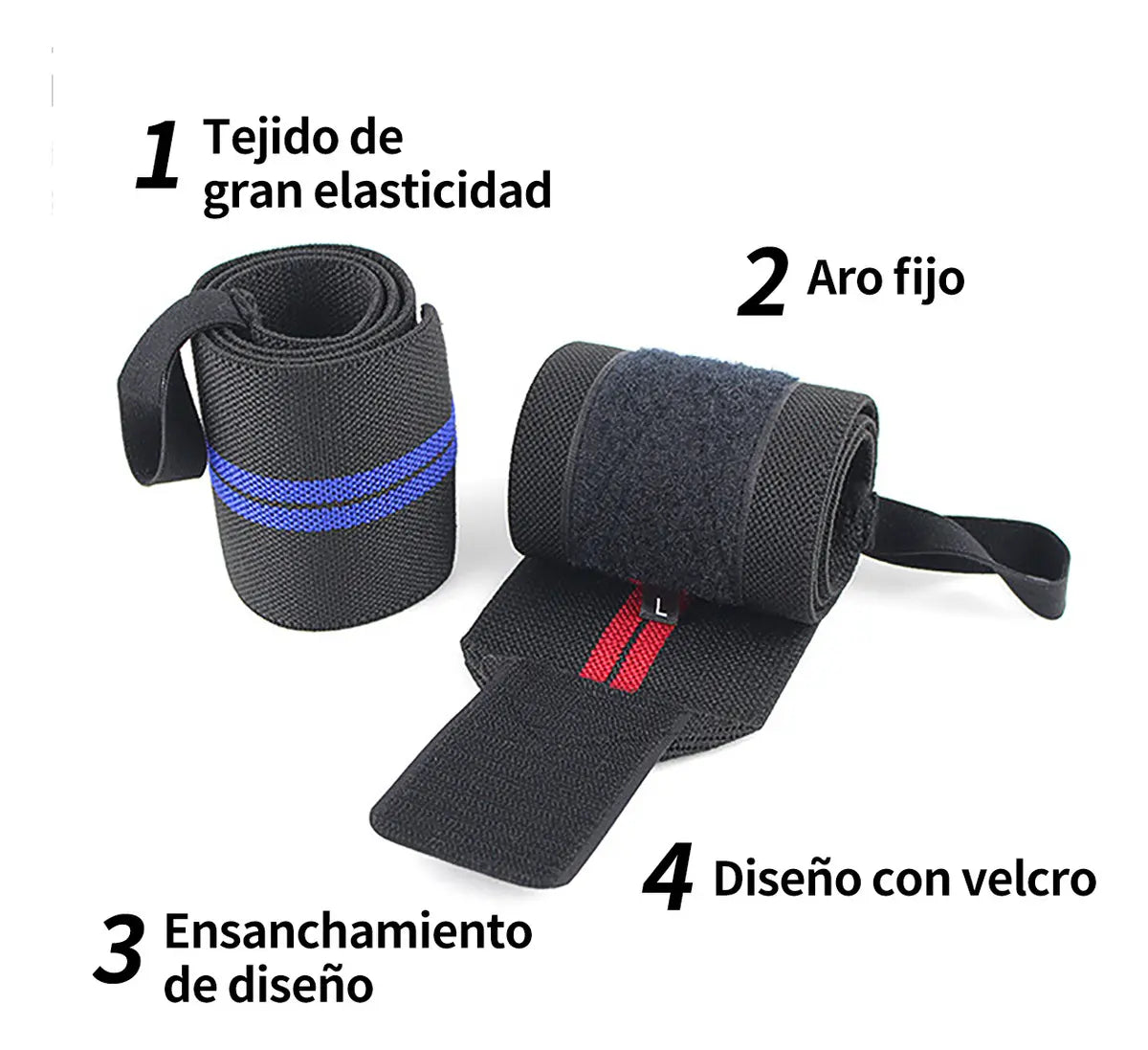 Par Muñequera Elastica Crossfit Para Gym Muñequera Deportiva Gris