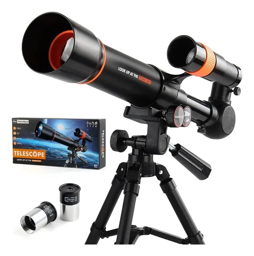 Telescopio Astronómico Zoom 60x Para Niños Con Trípode Negro