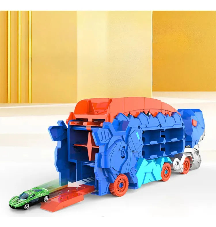 Set Dinosaurio Con Pista Y 2 Autos Juguete Interactivo