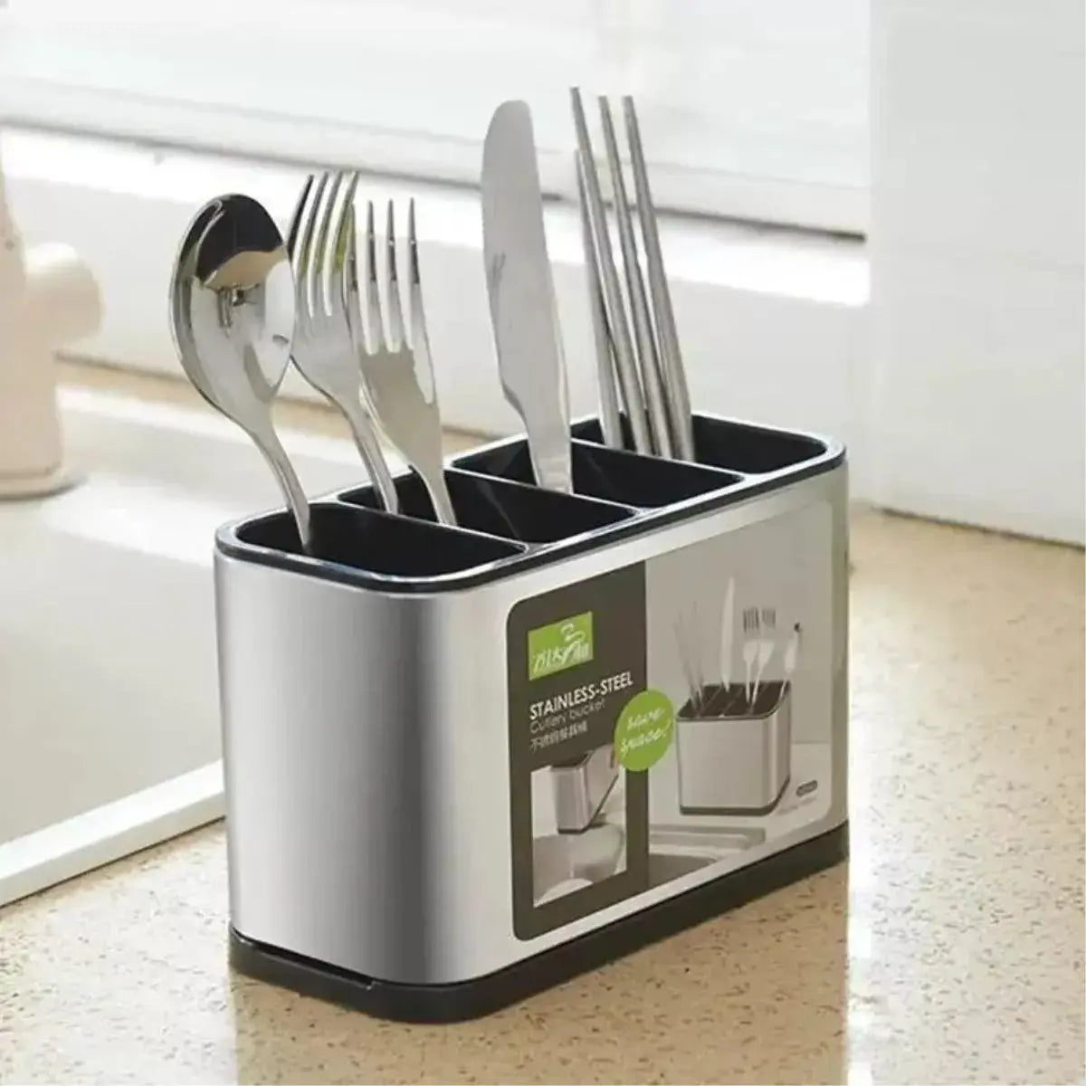 Soporte De Cubierto Acero Inoxidable 4 Divisiones
