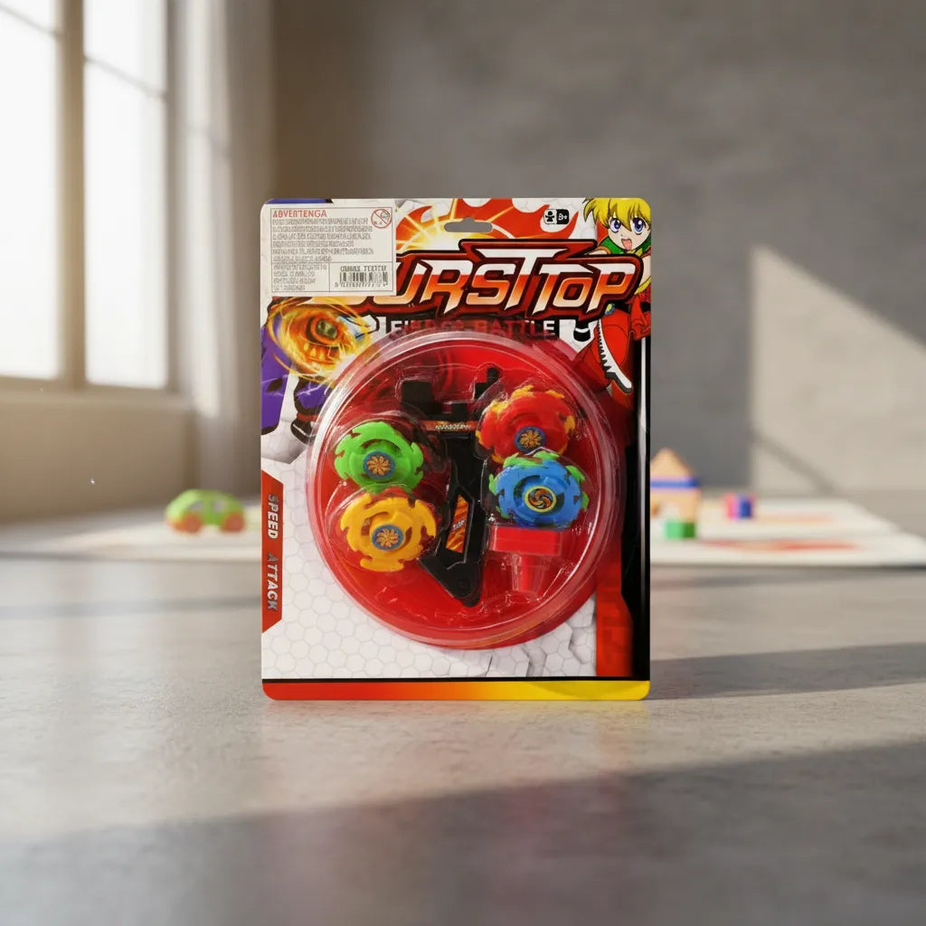 Juego De Trompos Con Lanzador Juguete Infantil Niños