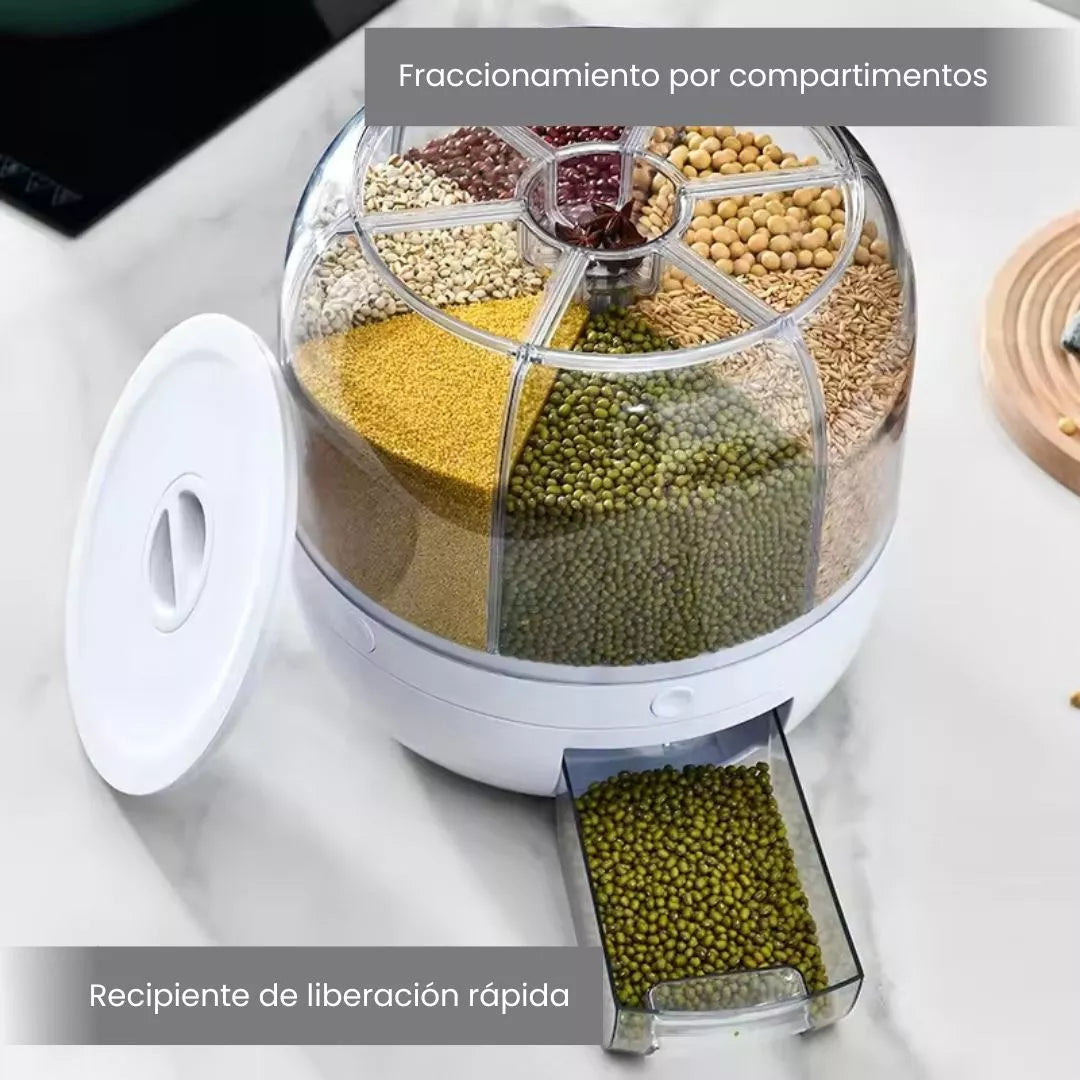 Dispensador giratorio de 6 espacios