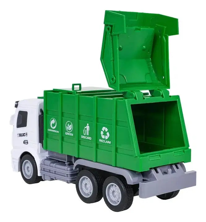 Camion De Basura Carro Juguete Niño Didactico Luces Sonido Camión Recolector Verde