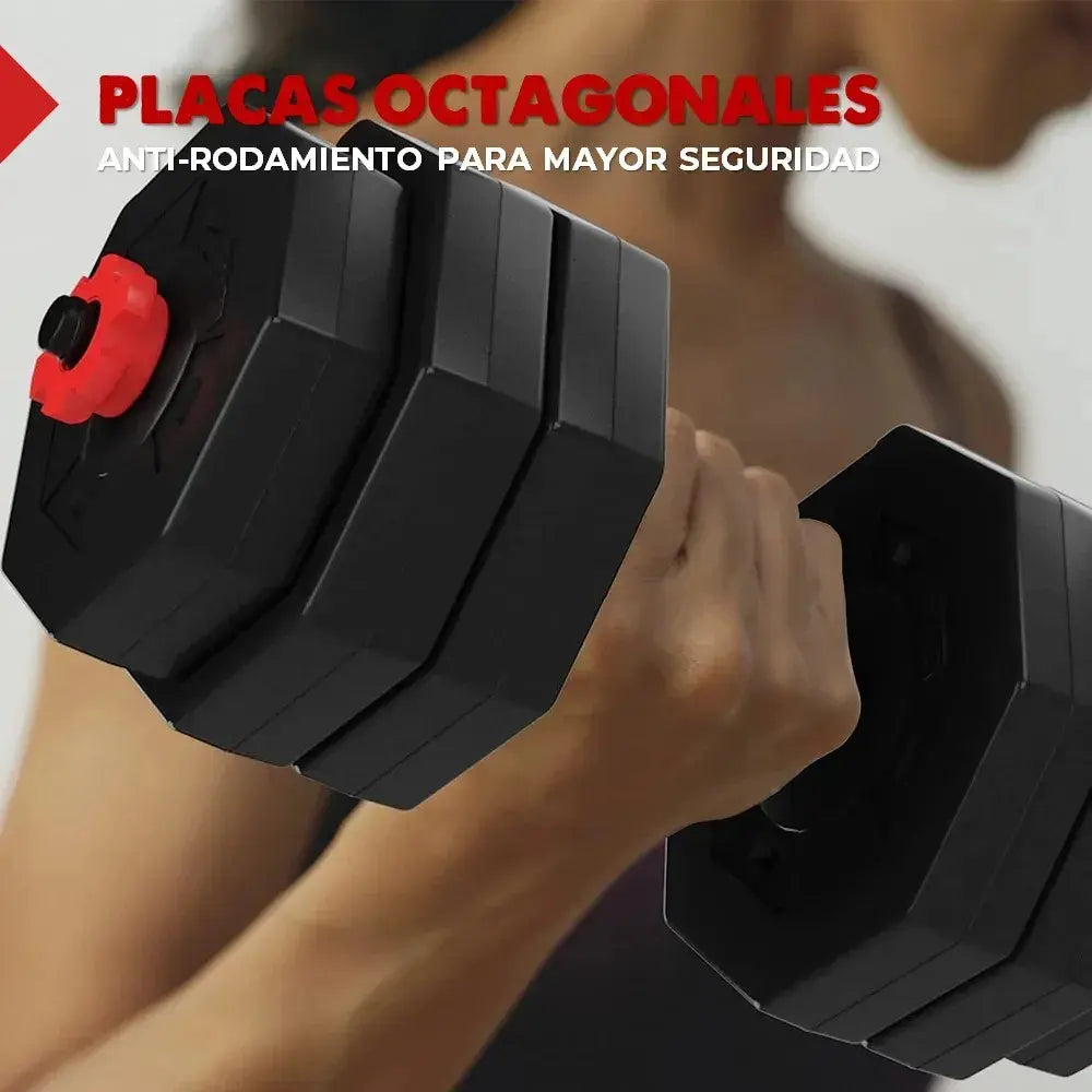 Mancuernas Pesas Hexagonales Ajustables 30 Kg