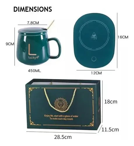 Taza Cerámica Con Calentador Inteligente Líquidos Usb