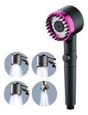 Duchero Lluvero Ducha Baño 3 Potencias Negro/rosa Cromado