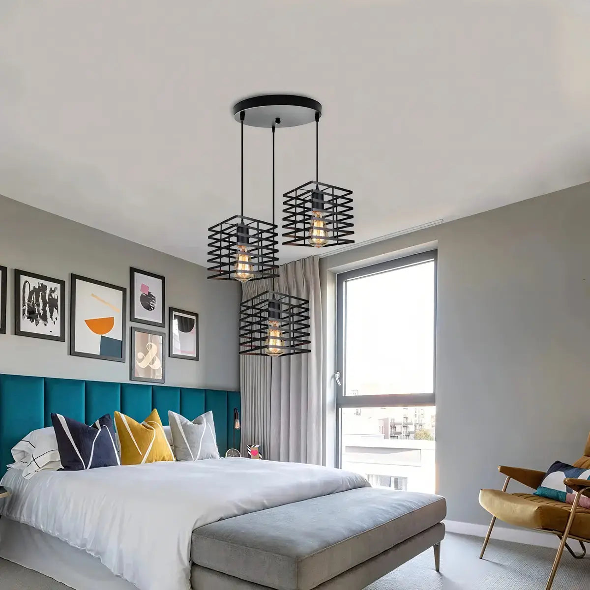 Lámpara Colgante de 3 Luces Unilamp para Cocina y Sala, Estilo Moderno Decorativo