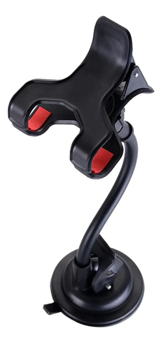Soporte Universal Celular Gps Mp4 Pinza Doble Sopapa Ventosa Color Negro