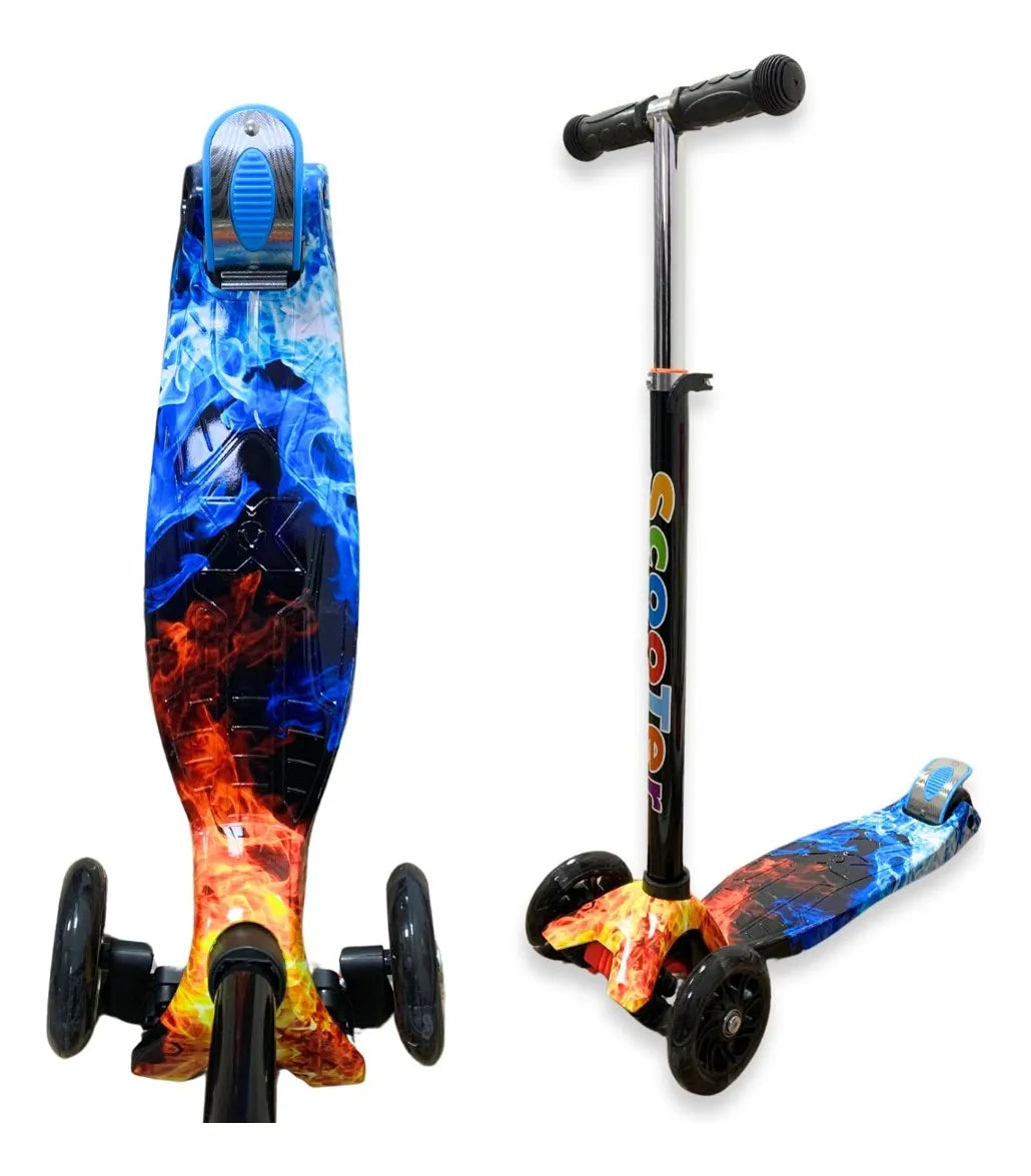 Tripatín Scooter Con Casco Y Protecciones Con Luces 60x80cm