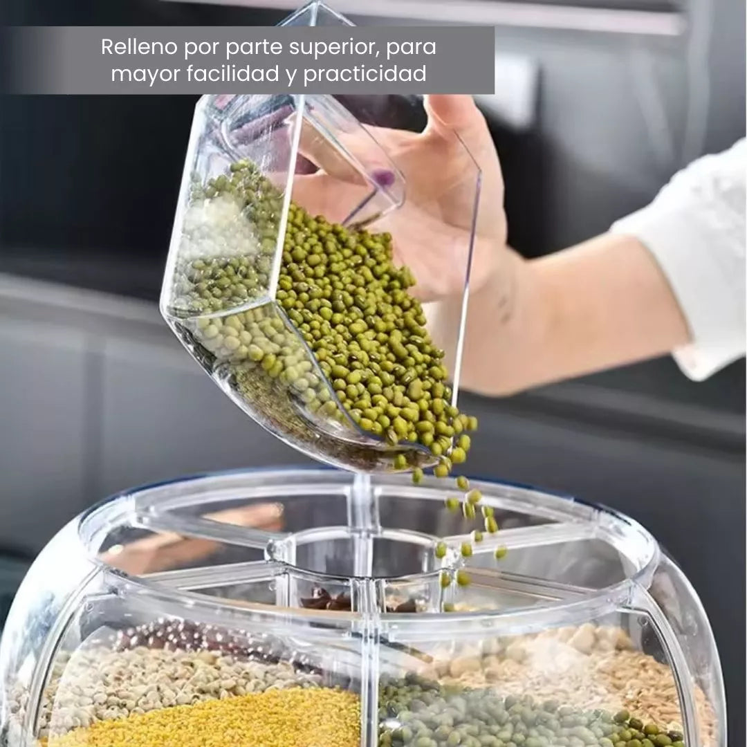 Dispensador giratorio de 6 espacios