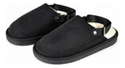 Pantufla Zueco Gamuza Forrada Corderito Con Plataforma