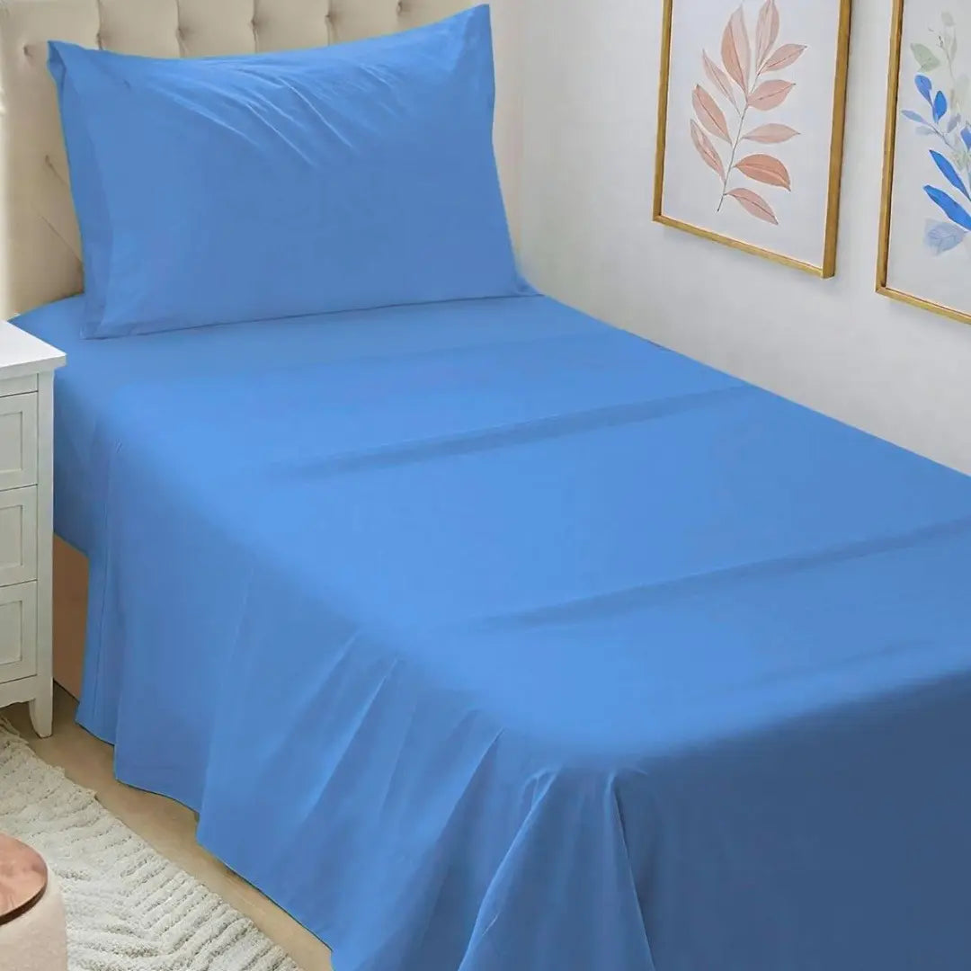 Juego Sábanas Lisas 1 Plaza Varios Colores Cama Hogar Casa
