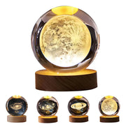 Lampara De Luna, Bola De Cristal Lampara Galaxia 3d, Lampara