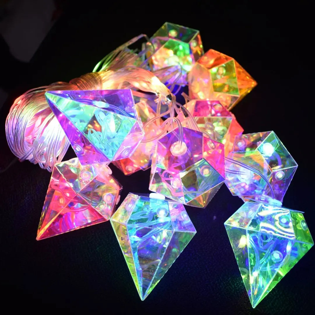 Cortina De Luz Led Con Rombos 3mts Multicolor
