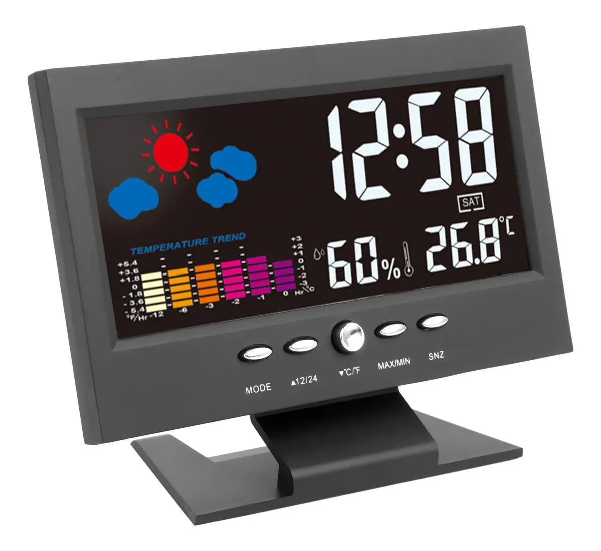 Reloj Digital Despertador Lcd Escritorio Luz Temperatura