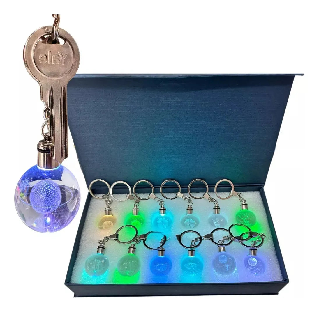 Llaveros De Bolas De Cristal Con Luces