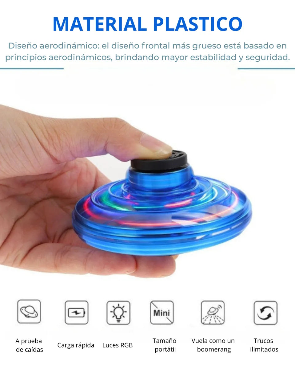 Dron Trompo Spiner Autónomo Recargable Luz Juguete Niñosø
