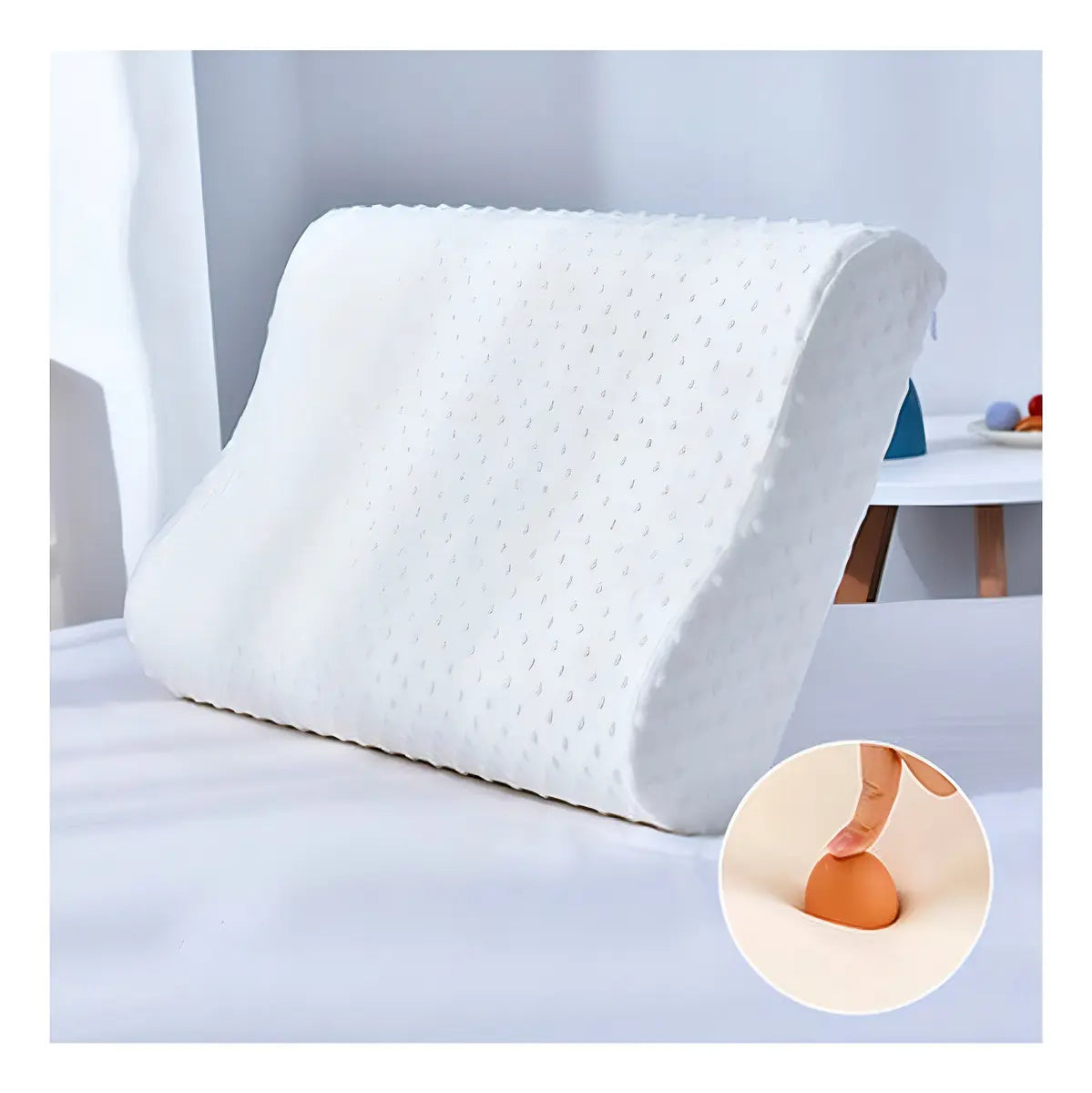 Almohada espuma memoria cervical viscoelastica ortopedica color blanco