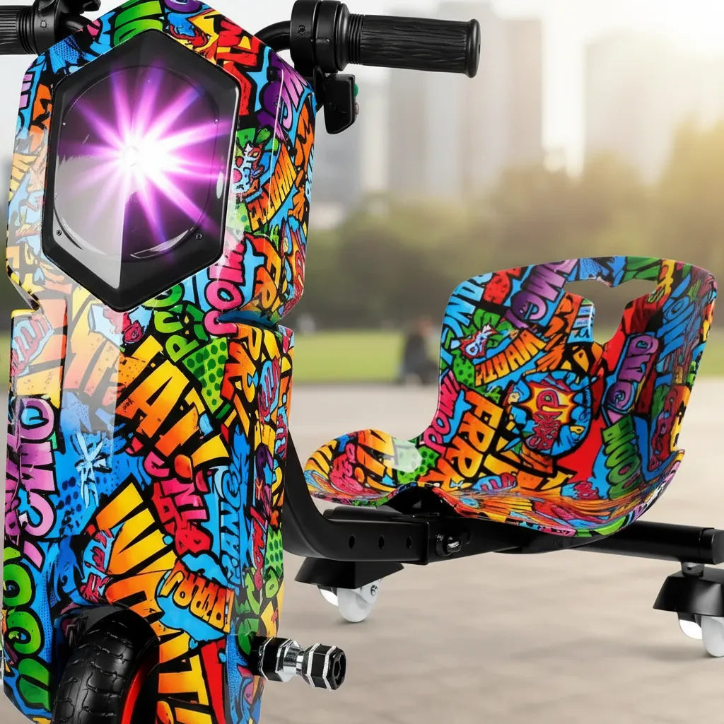Triciclo Eléctrico De 3 Ruedas Con Luces Led Rgb Y Bluetooth