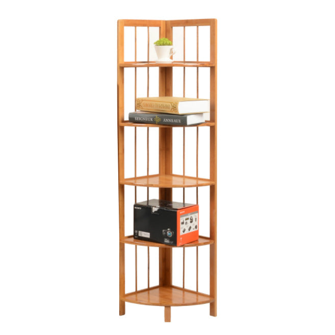 Estantería Mueble Esquinero De Bambú 5 Estantes En Caja
