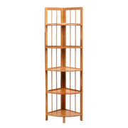 Estantería Mueble Esquinero De Bambú 5 Estantes En Caja