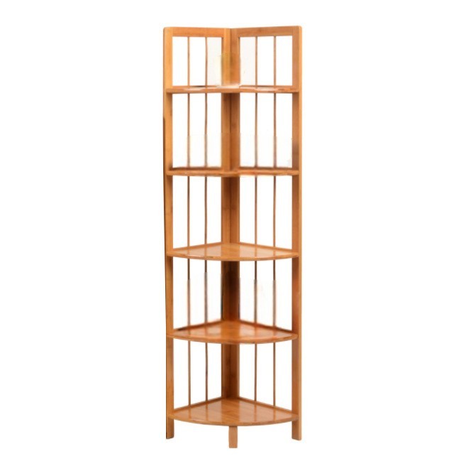 Estantería Mueble Esquinero De Bambú 5 Estantes En Caja