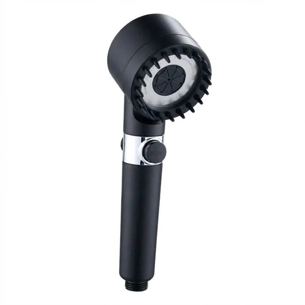 Duchero Lluvero Ducha Baño 3 Potencias Negro/rosa Cromado