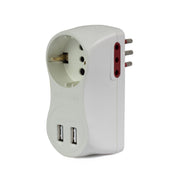 Adaptador Schk + 2tcte 3l A Ficha + 2 Usb