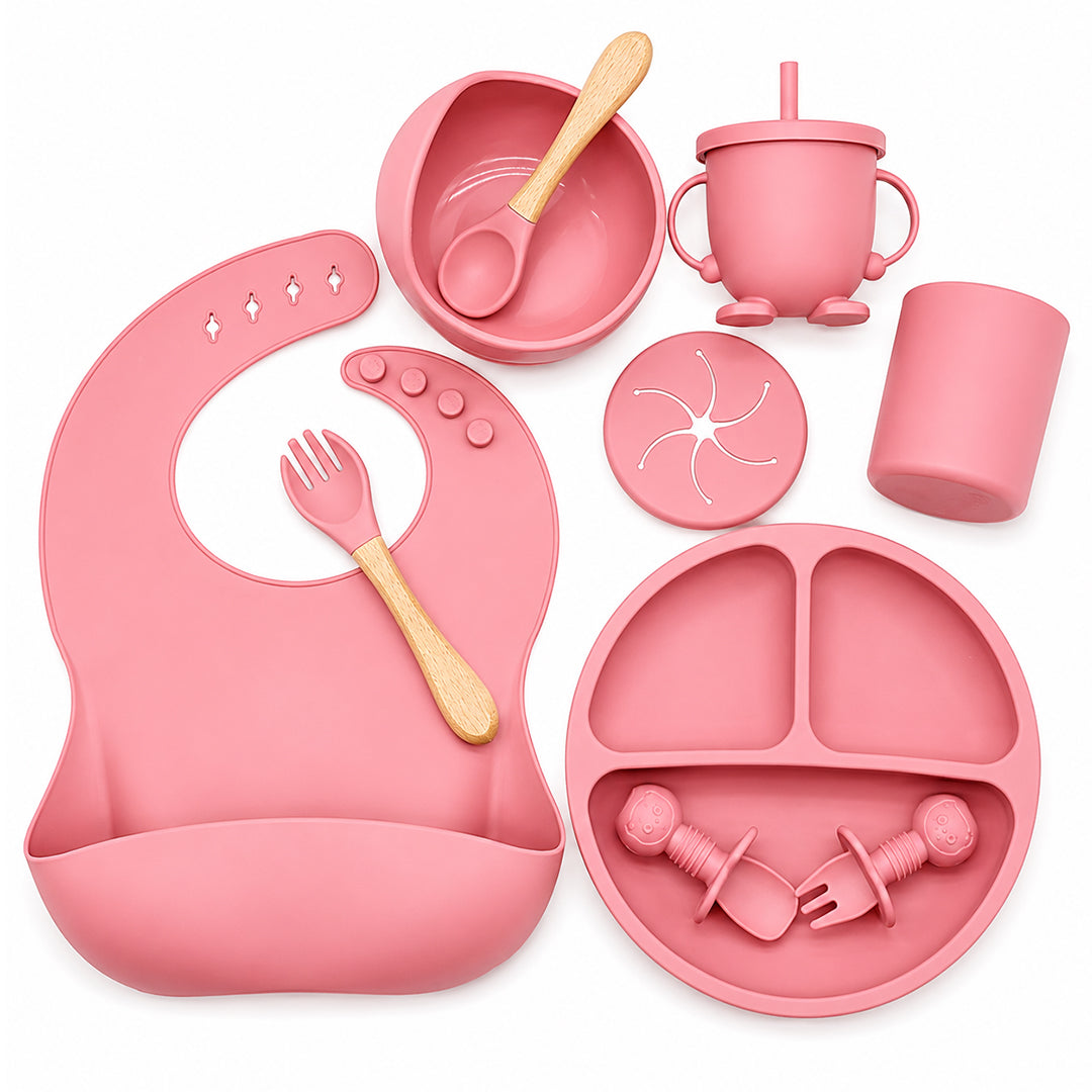 Kit De Destete Vajilla De Silicona Premium Con Babero