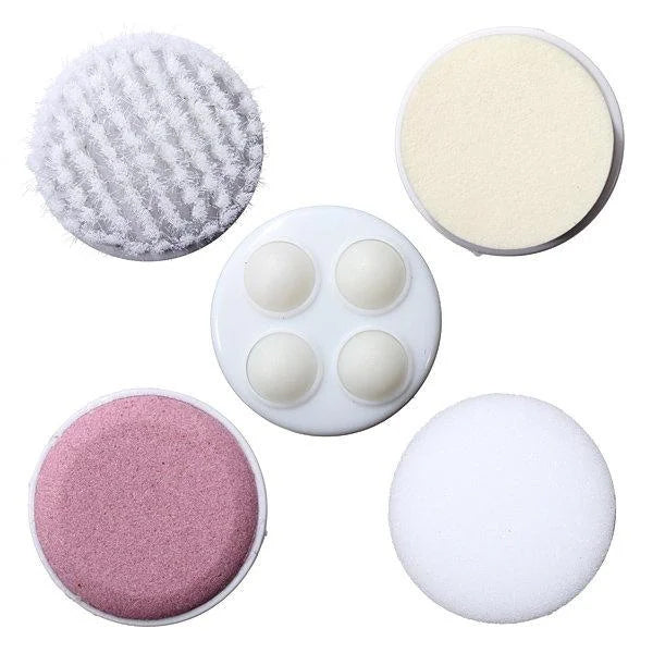 Cepillo Facial Exfoliante Masajeador Electrico 5 En 1 Rosa Limpieza Profunda