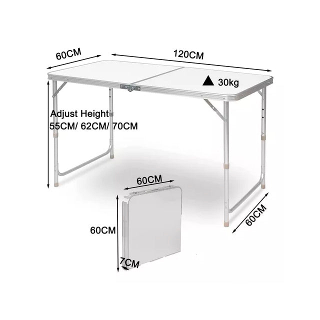 Mesa plegable de aluminio 120 x 60cm