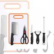 Set Cuchillas Con Afilador Y Tabla Para La Cocina