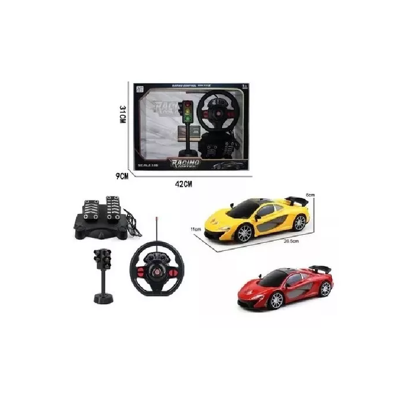 Auto R/c volante C/pedalera y semaforo escala 1.16