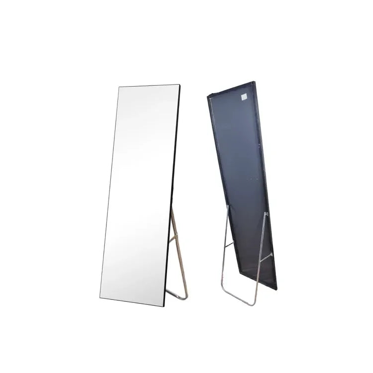 Espejo De Pie Con Marco Negro 150x40cm