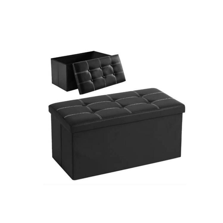 Banco Puff Baúl Plegable Capitoneado 76x37x37cm.