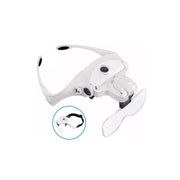Gafas De Aumento Manos Libres Con Luz Y Lupa + 5 Lentes