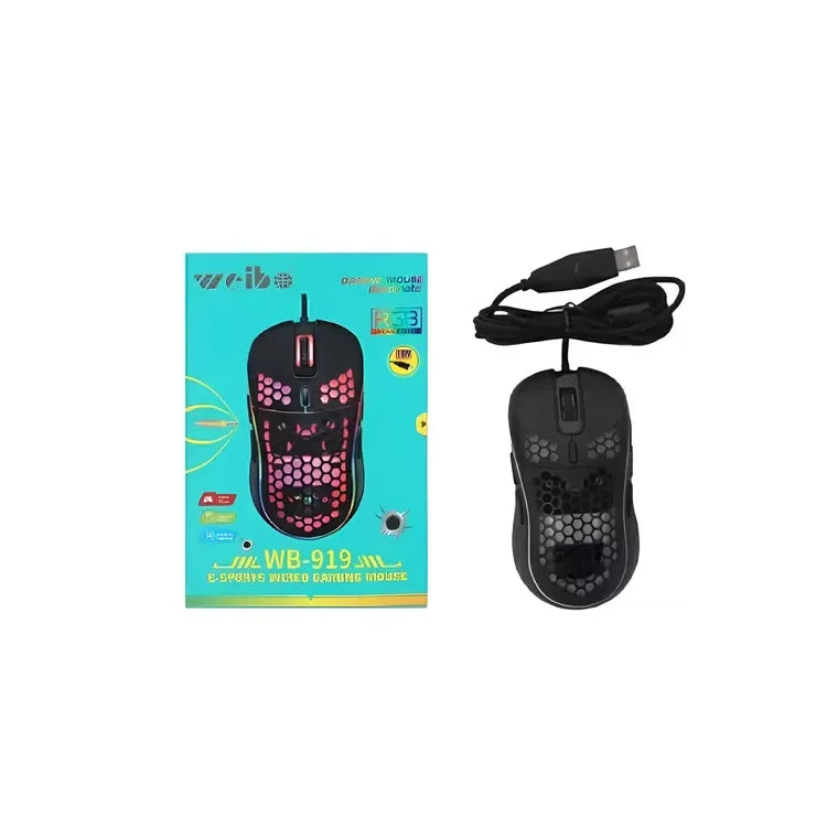Mouse Gamer Con Cable 1.8 M Diseño Panal Para Juegos