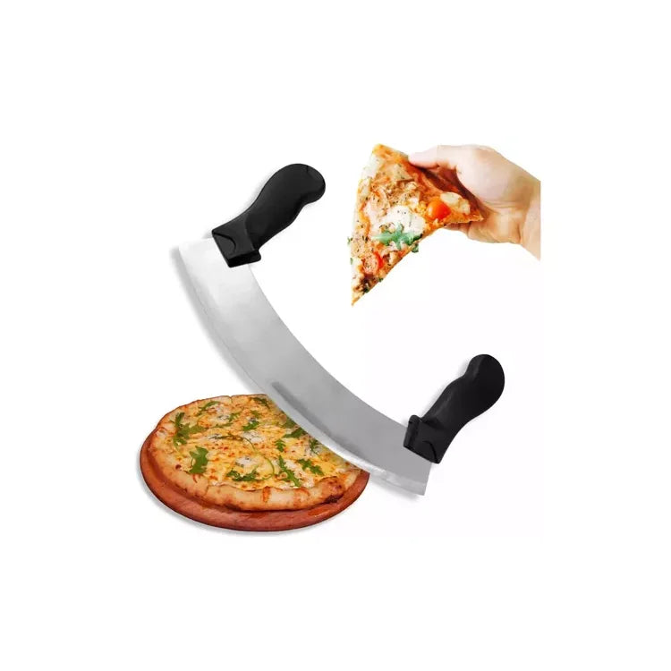 Cuchillo Media Luna De Acero Inoxidable Y Mango De Goma 26cm